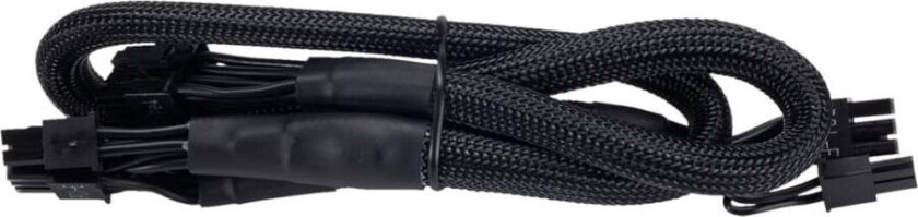 Corsair Sleeved (Type 4) - Strømkabel - 8-pins PCIe-strøm (6+2) (hunn) til 8-pins PCIe-strøm (6+2) (hunn) - låst - svart