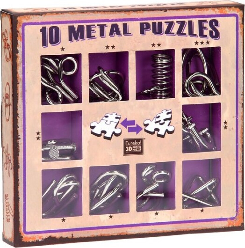 Brain puzzle set Purple 10pcs. 3D Puslespill
