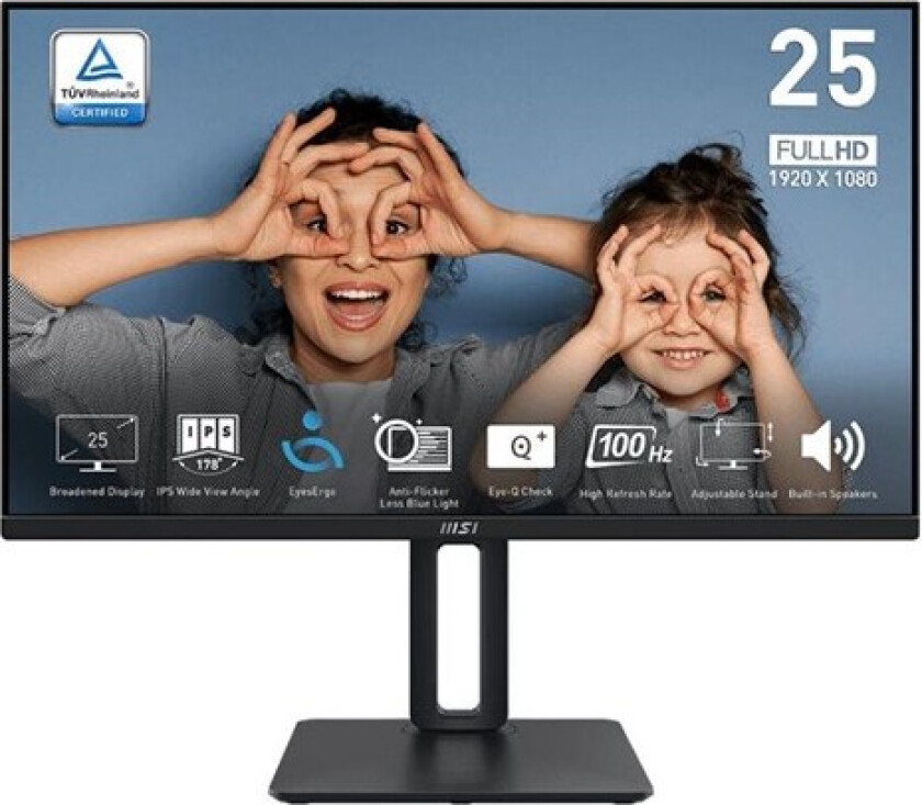 25" MSI PRO MP251P - LCD monitor - Full HD (1080p) - 25" - 1 ms - Skjerm