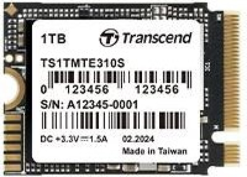 TS1TMTE310S 1TB, M.2 2230,PCIe Gen4x4,NVMe, 3D TLC, DRAM-less