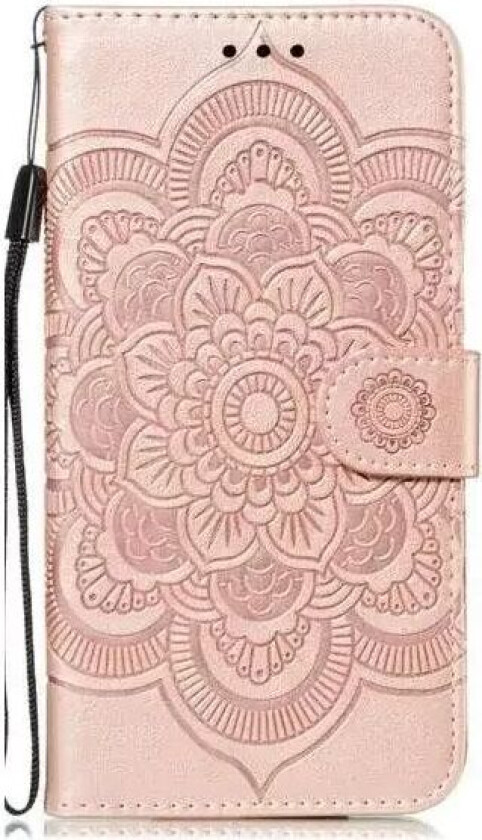 iPhone 11 Skinn Flip Deksel - Mandala Mønster Rose Gull