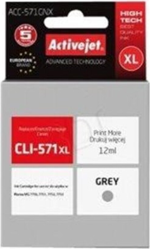 Supreme ACC-571GNX - grey - ink cartridge (alternative for: Canon CLI-571GXL) - Blekkpatron Grey