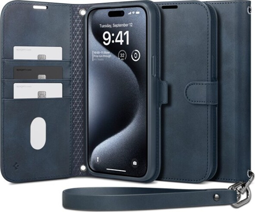 Wallet S Pro-deksel til iPhone 15 Pro Max - Mørkeblå
