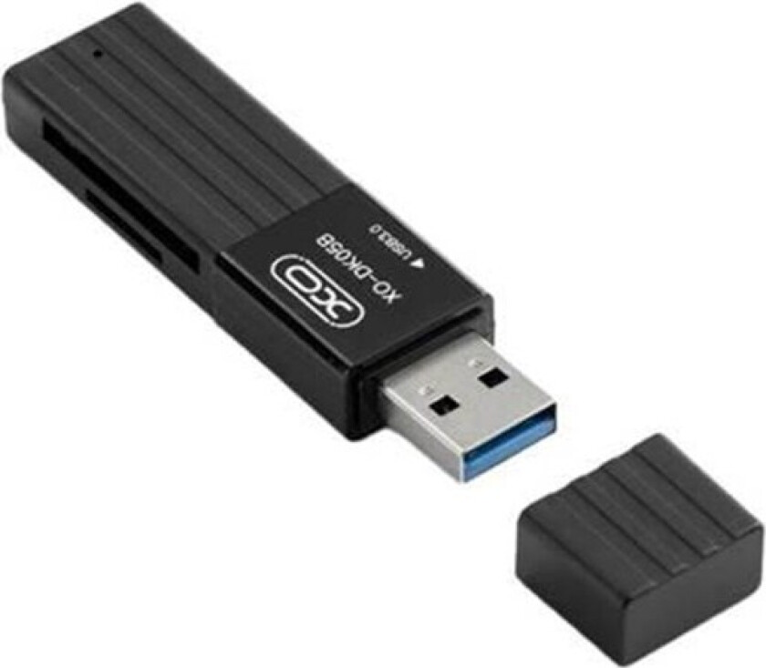 USB 3.0 memory card reader 2W1 (black) - Minnepenn
