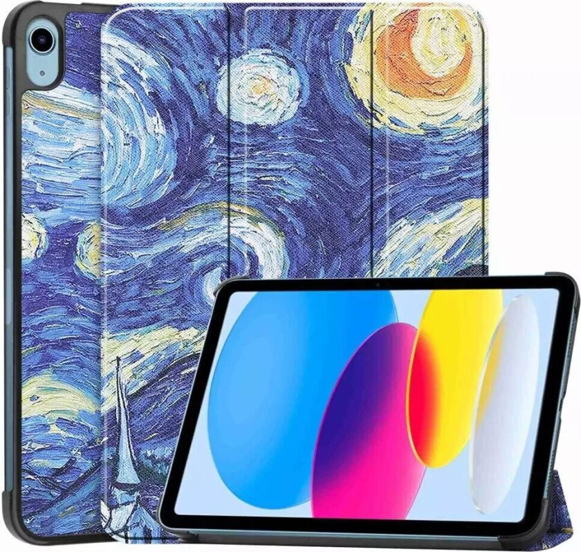 iPad 10.9" (2022) Tri-Fold Flip Deksel I Skinn - Starry Night