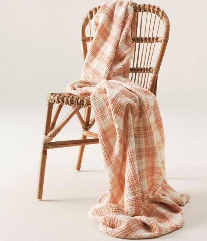 pledd 140x200 cm Oranje/beige