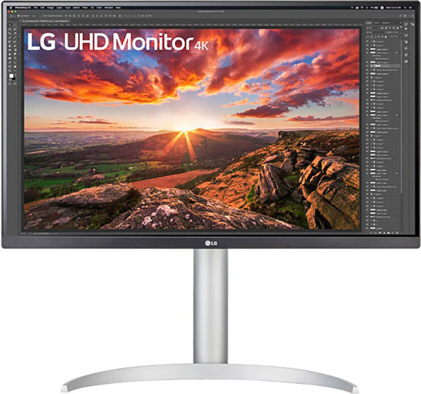 27UP850-W - LED-skjerm - 27" - 3840 x 2160 4K @ 60 Hz - IPS - 400 cd/m² - 1200:1 - DisplayHDR 400 - 5 ms - 2xHDMI, DisplayPort, USB-C - høyttalere