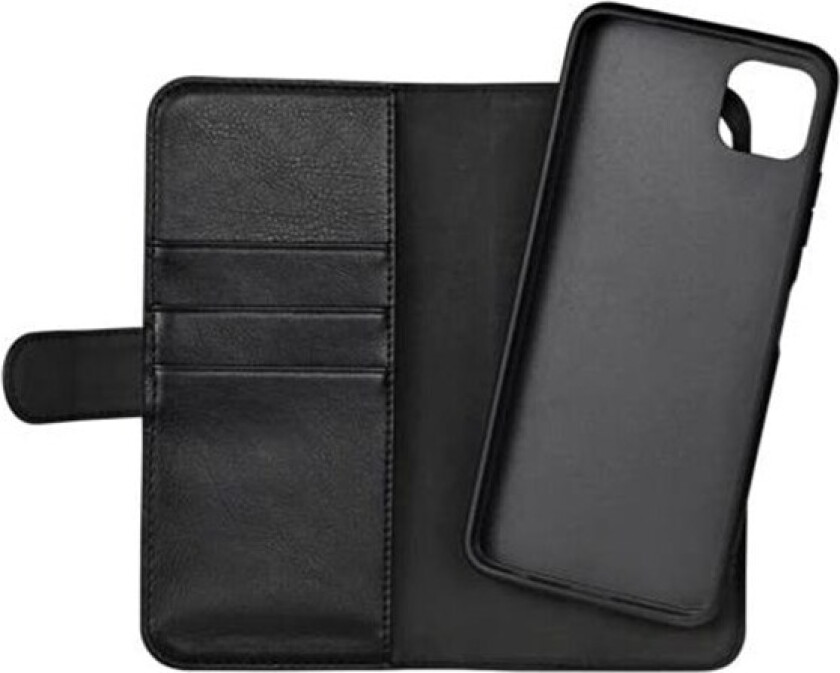 Essentials A22 5G PU wallet, detach., 3 cards, black