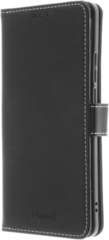- Lommebok for mobiltelefon - ekte skinn, polykarbonat, kartong+papir+aluminiumsfolie, bomullssting - svart - for Motorola Moto Edge 40
