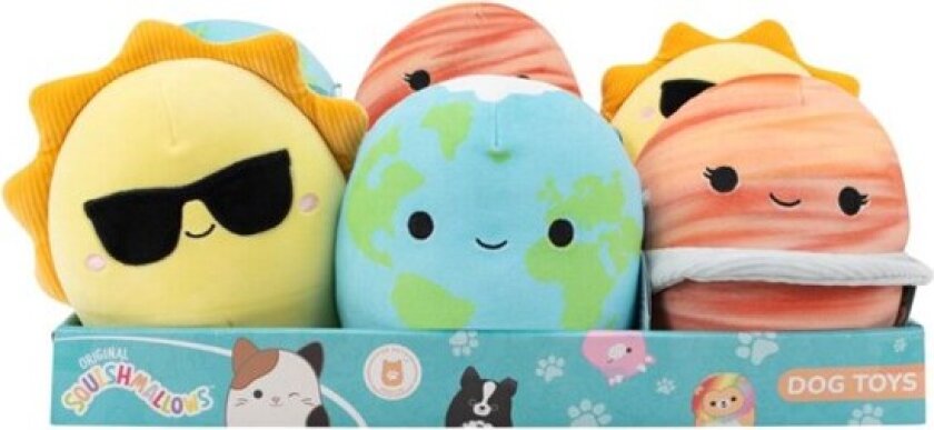 Squishmallows Squeaky Plush Dog Toy 18cm planets assorted