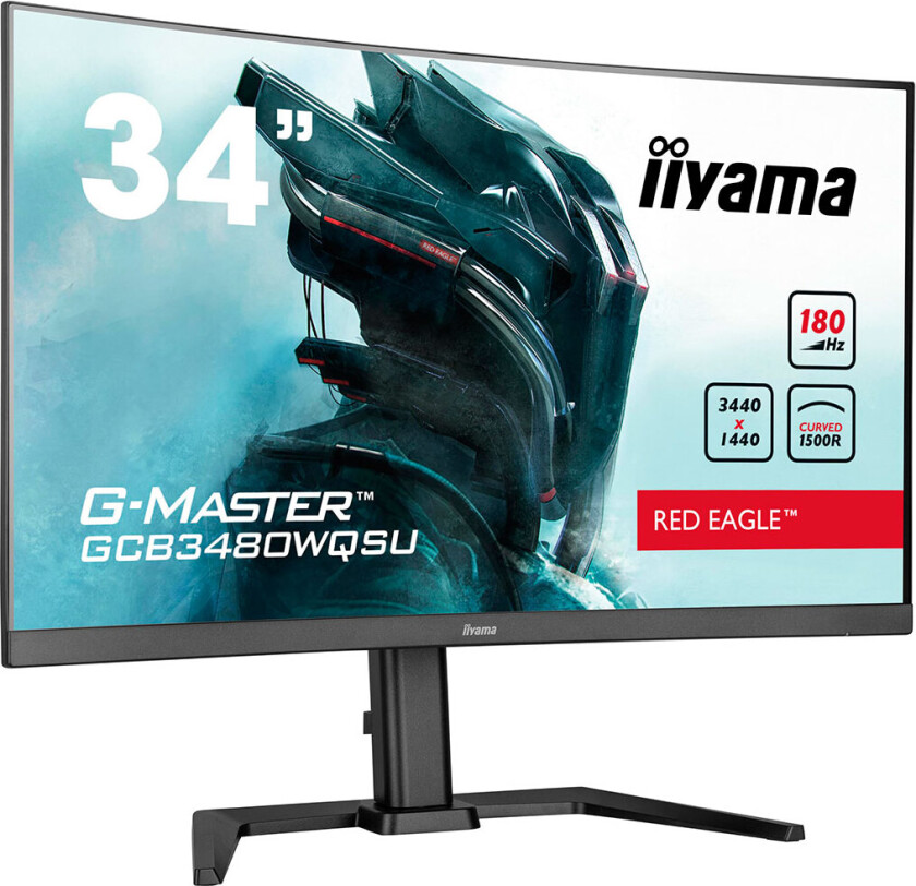 34" iiyama G-MASTER Red Eagle - 3440x1440 - 180Hz - VA - 1 ms - Skjerm