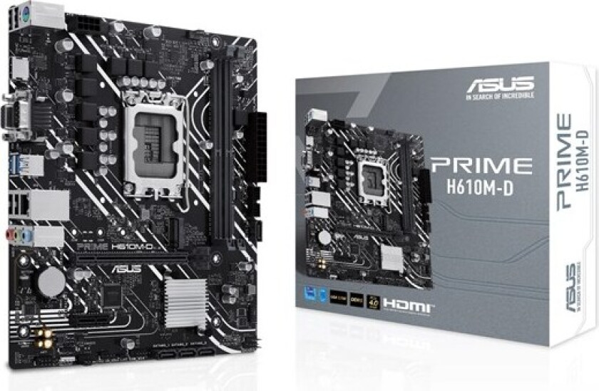 PRIME H610M-D Hovedkort - Intel H610 - Intel LGA1700 socket - DDR5 RAM - Micro-ATX