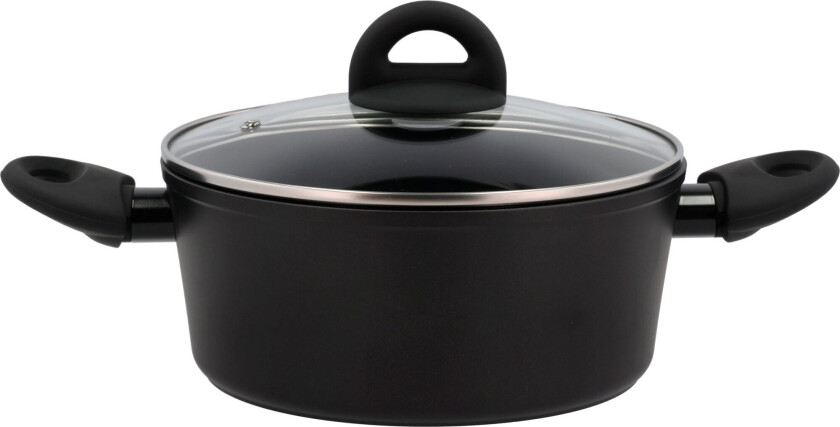 Pot with glass lid Ceramica 2.5 litres Black Alu/ceramic