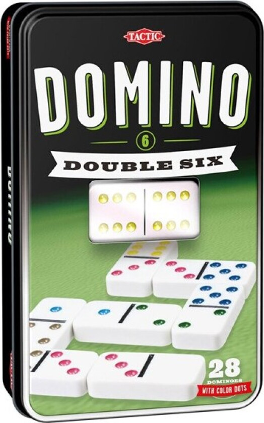 D6 domino in tin with window (multi)