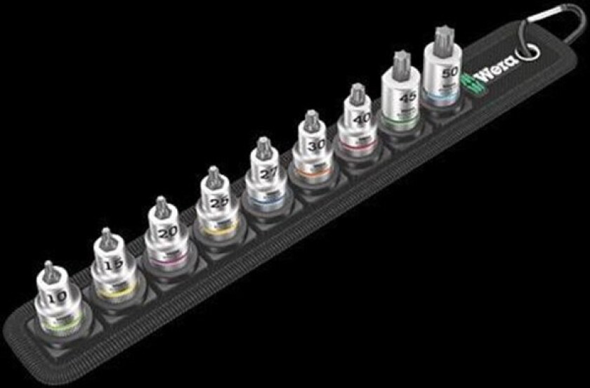 Belt B 3 TORX® HF Zyklop bit socket set with holding function 3/8" drive 9 pieces
