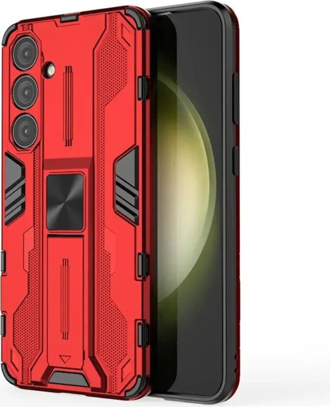 Samsung Galaxy S24+ (Plus) Håndverker Deksel med Kickstand - Rød