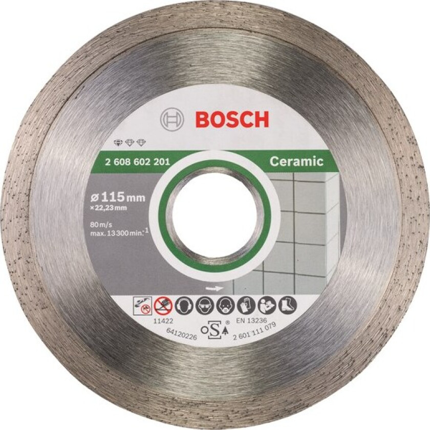 Diamantkappeskive standard for Ceramic 115 x 22,23 x 1,6 x 7 mm