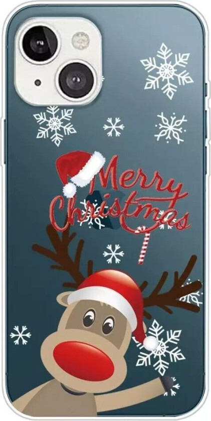 iPhone 14 Plus TPU Plast Jul Deksel - Reinsdyr Med Nisselue