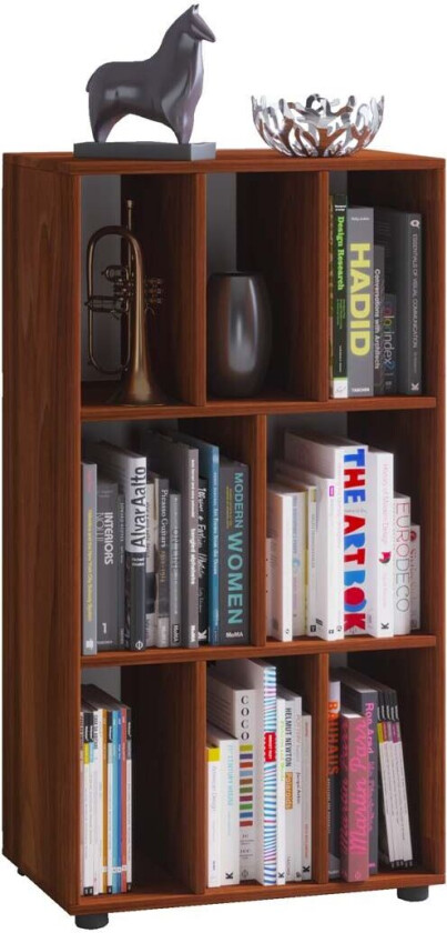 Wotino hylle 8 hyller nøtttre dekor.