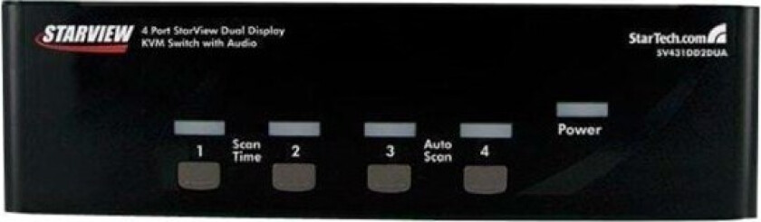 4 Port Dual DVI USB KVM Switch w/ Audio & USB Hub - KVM / audio / USB switch - 4 porte