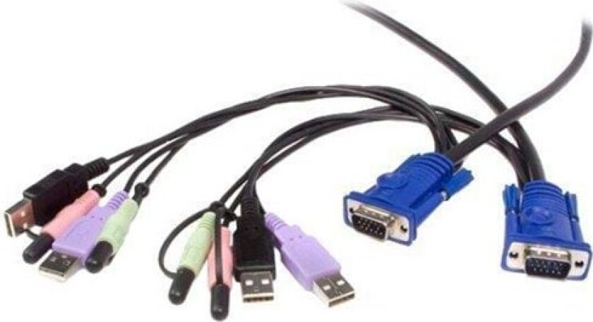 2 Port USB VGA Cable KVM Switch with Audio