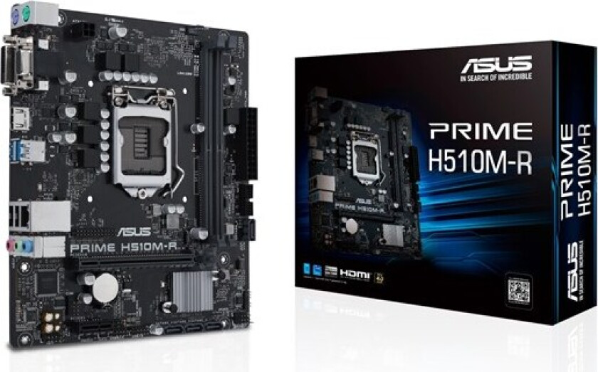 Asus PRIME H510M-R, Intel, LGA 1200 (Socket H5), Intel® Celeron® G, Intel® Core™ i3, Intel® Core™ i5, Intel® Core™ i7, Intel® Core™..., LGA 1200 (Soc