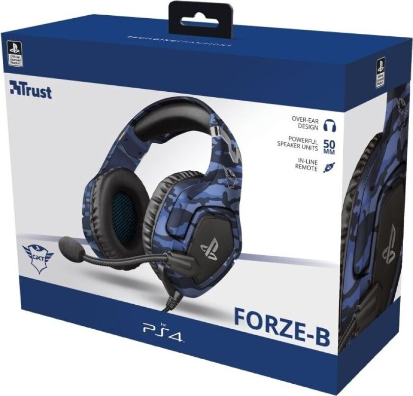 GXT 488 Forze PS4 Hodesett Koblet med ledninger (ikke trådløs) Hodebånd Spilling Sort, Blå