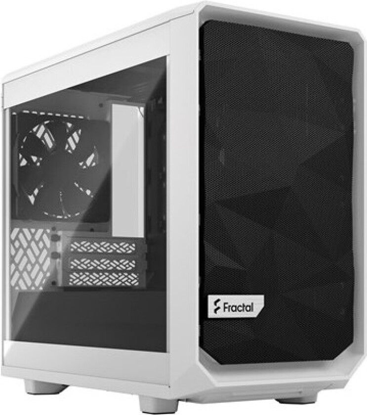 Meshify 2 Nano - Mini-ITX-tårn (herdet glass) - ingen strømforsyning (ATX) - hvit - USB/lyd