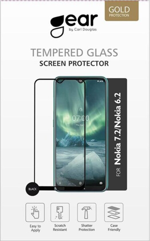 GEAR Herdet Glass 2,5D Full Cover Nokia 7.2