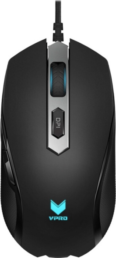 Rapoo VPRO V210 - Mus - ergonomisk - høyrehendt - optisk - 6 knapper - kablet - USB - svart