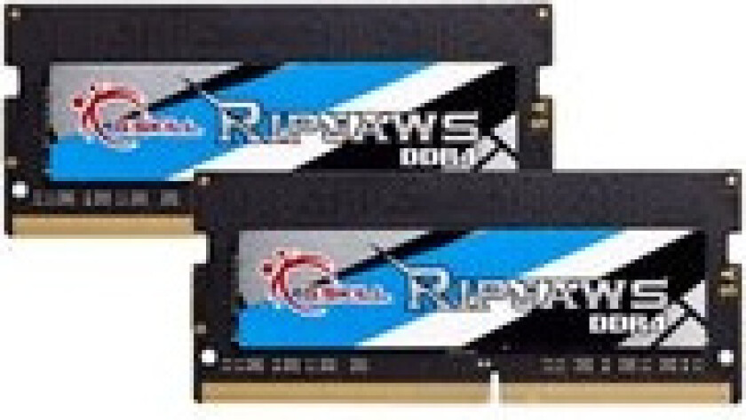 G.Skill Ripjaws - DDR4 - sett - 32 GB: 2 x 16 GB - SO DIMM 260-pin - 3200 MHz / PC4-25600 - CL22 - 1.2 V - ikke-bufret - ikke-ECC