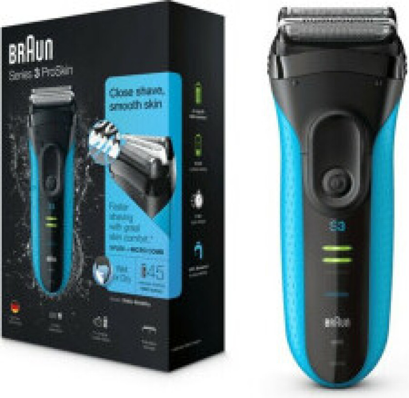 Braun Series 3 3040s - Barbermaskin - trådløs - blå