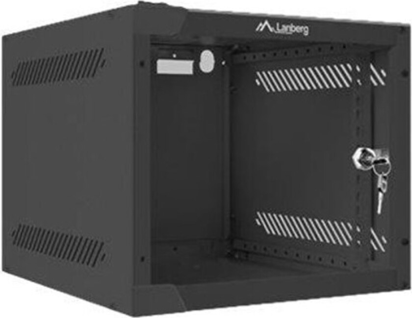 - Rack skap - veggmonterbar - svart, RAL 9004 - 4U - 10