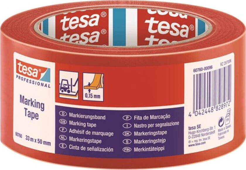 Tesaflex 60760 - Maskeringstape - 50 mm x 33 m - PVC - rød
