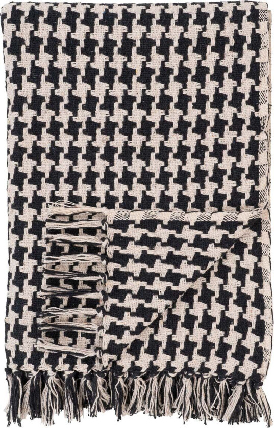 Bilde av Side pledd 130x180cm svart, beige.