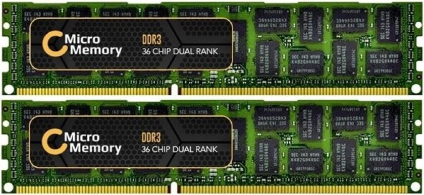 - DDR3 - sett - 8 GB: 2 x 4 GB - DIMM 240-pin - 1333 MHz / PC3-10600 - registrert - ECC