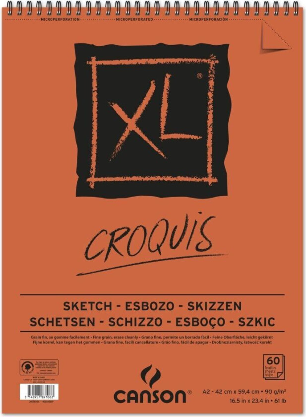 Skisseblokk XL Croquis 60 ark 90 g A2