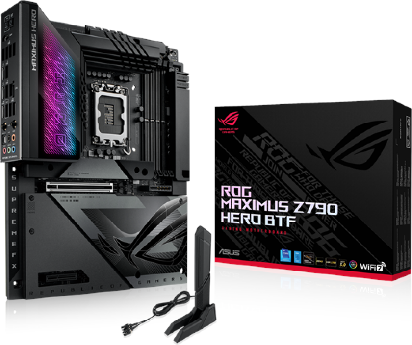 ROG MAXIMUS Z790 HERO BTF Hovedkort - Intel Z790 - Intel LGA1700 socket - DDR5 RAM - ATX (BTF Standard)