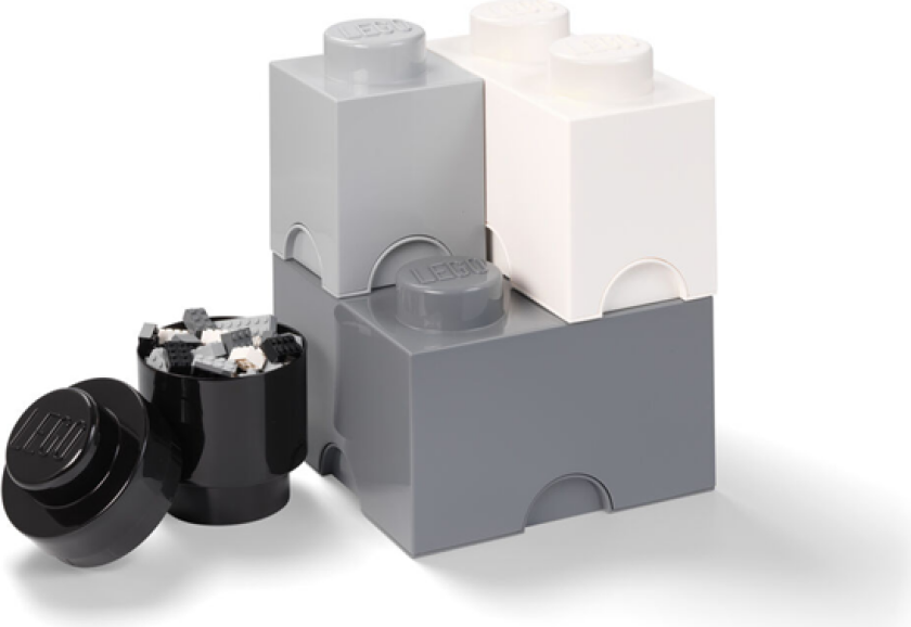 STORAGE BRICK MULTI-PACK 4 PCS WHITE GREY