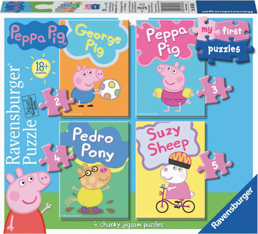 Puslespill 2,3,4,5 B Peppa Gris