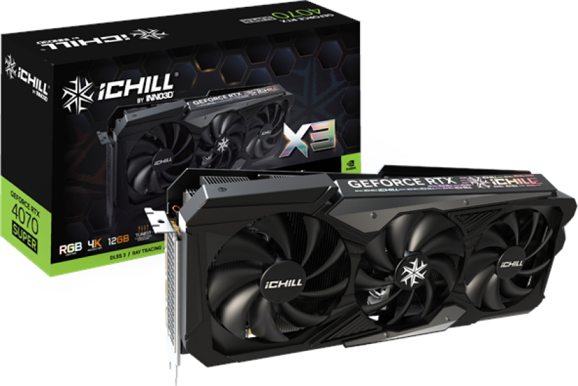 GeForce RTX 4070 SUPER iCHILL X3 - 12GB GDDR6X RAM - Grafikkort