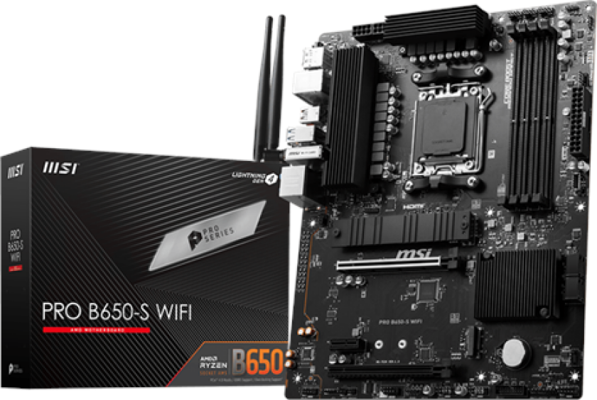 PRO B650-S WIFI - motherboard - ATX - Socket AM5 - AMD B650 Hovedkort - AMD B650 - AMD AM5 socket - DDR5 RAM - ATX