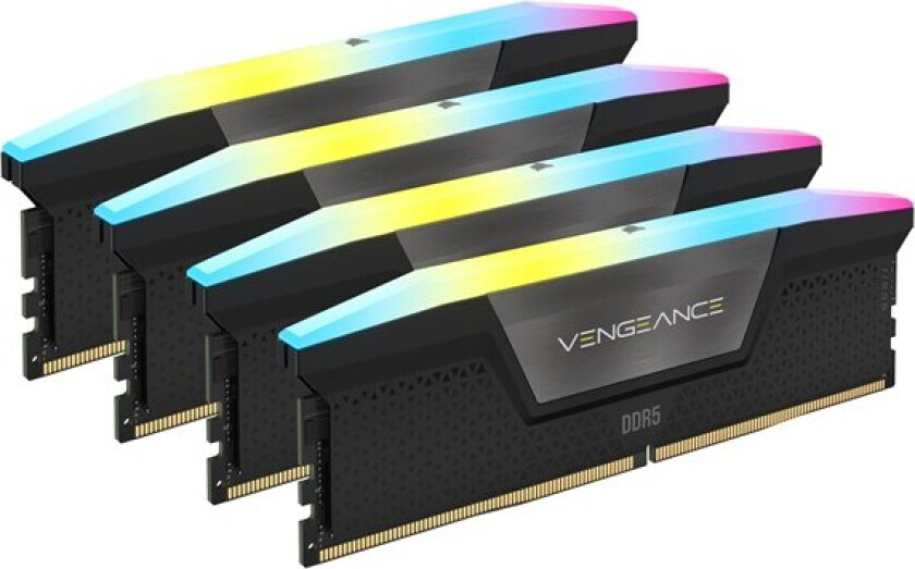 Vengeance RGB DDR5-6600 - 64GB - CL30 - Quad Channel (4 stk) - Intel XMP - Svart med RGB