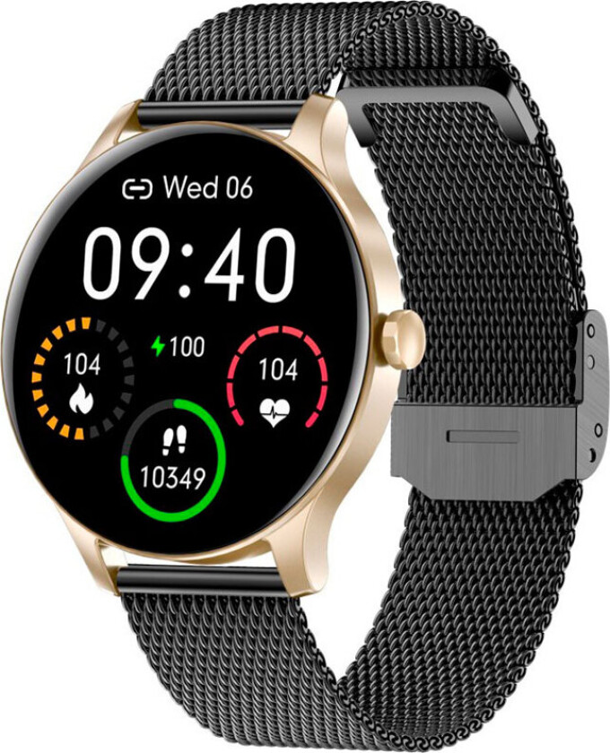 Garett Classy smart watch with strap - 64 MB - black & gold