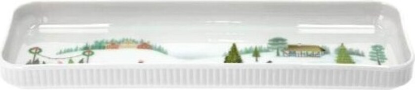 Dish rectangular Winter 36 x 12 cm White Ovenproof porcelain