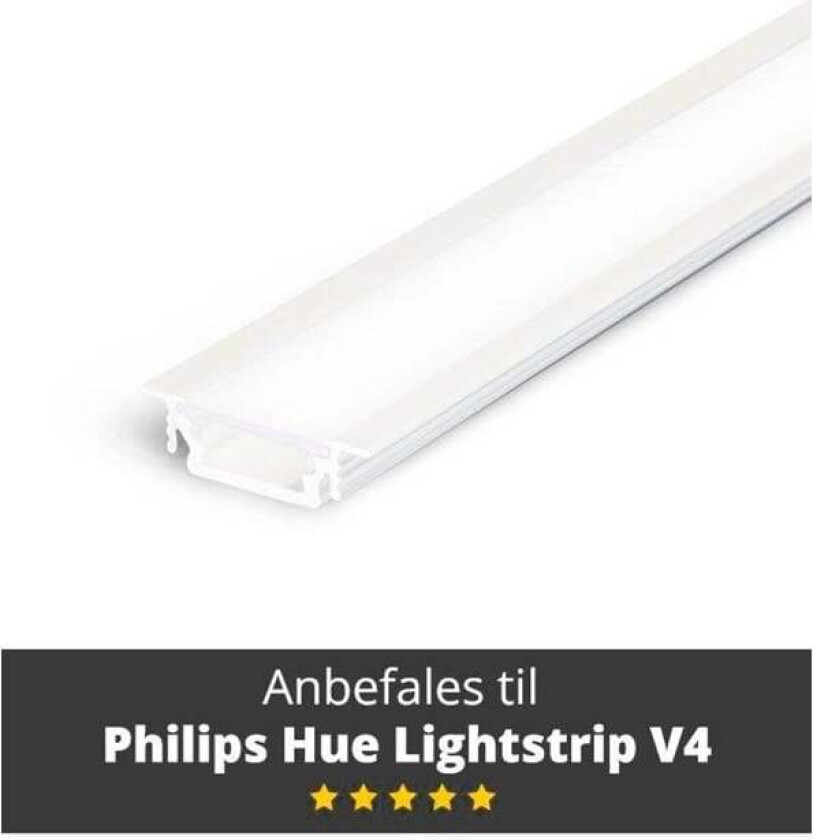 1 pcAluminum Profile - Model G for Philips Hue and Lifx - White.