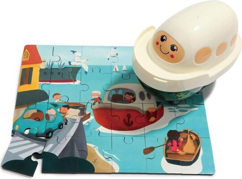 Wooden Jigsaw Puzzle Harbor with Steamer 24st. Tre
