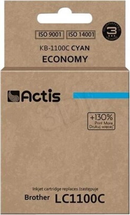standard KB-1100C - Economy - cyan - ink cartridge (alternative for: Brother LC980C Brother LC65HYC Brother LC1100HYC) - Blekkpatron Blå