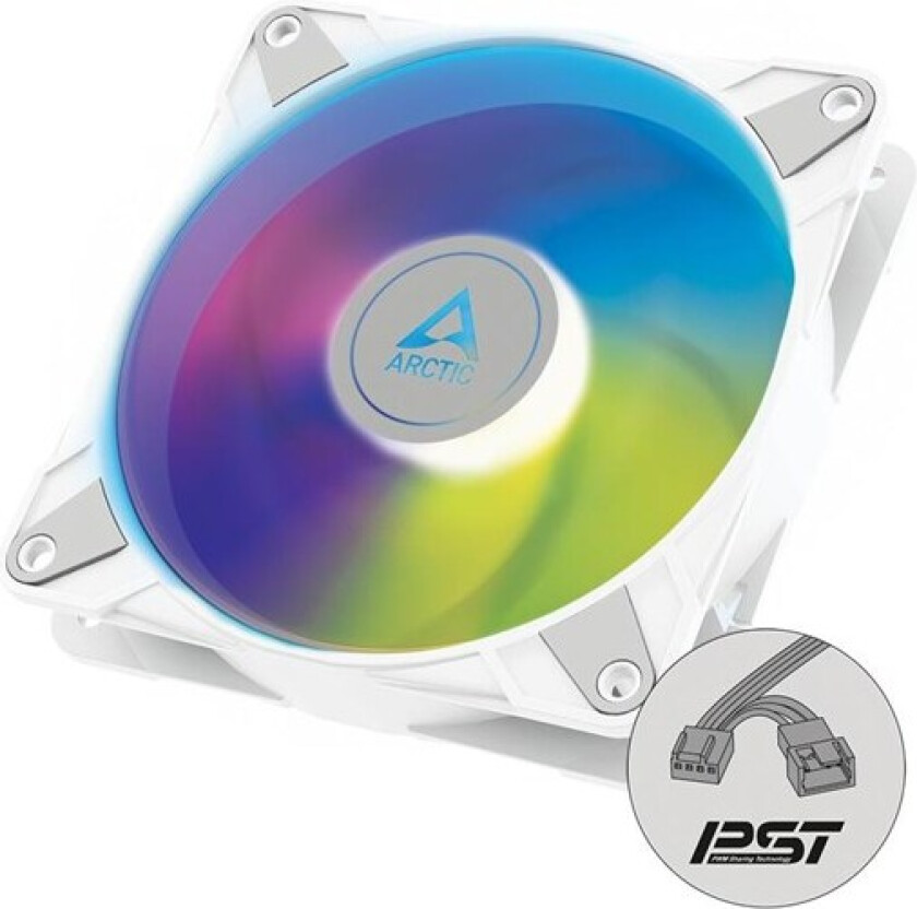 P14 PWM PST A-RGB - White - Kabinettvifte - 140mm - Hvit med RGB-lys - 23 dBA
