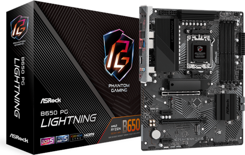 B650 PG Lightning Hovedkort - AMD B650 - AMD AM5 socket - DDR5 RAM - ATX